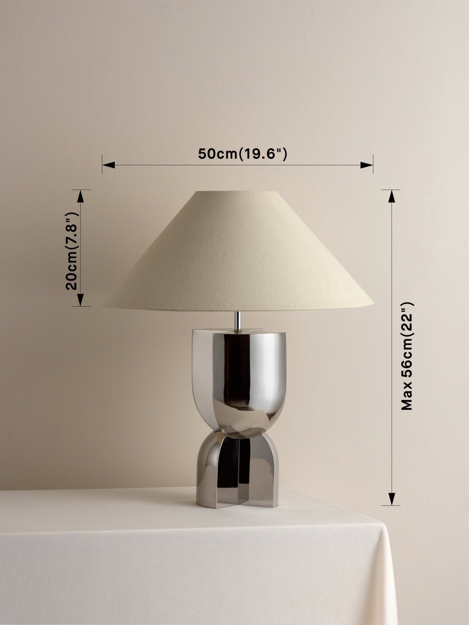 Editions chrome lamp with + plaster shade - Image 6