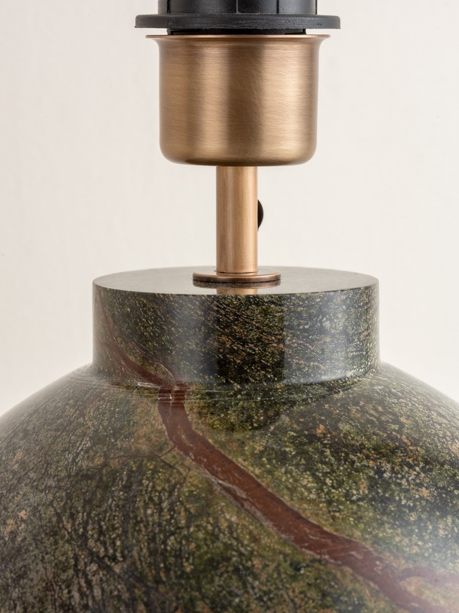 Editions marble lamp with + green lacquer shade - Image 5