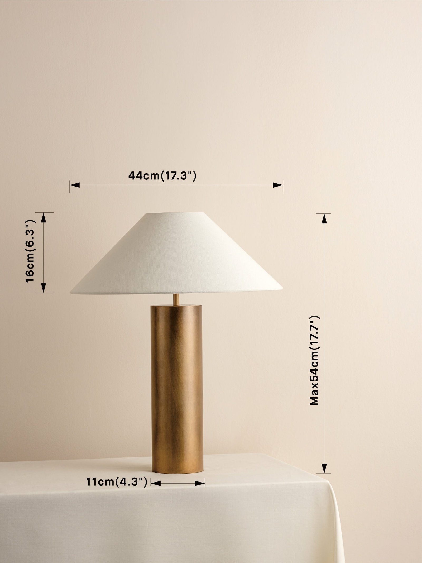 Bleeker - aged brass and linen table lamp - Image 8