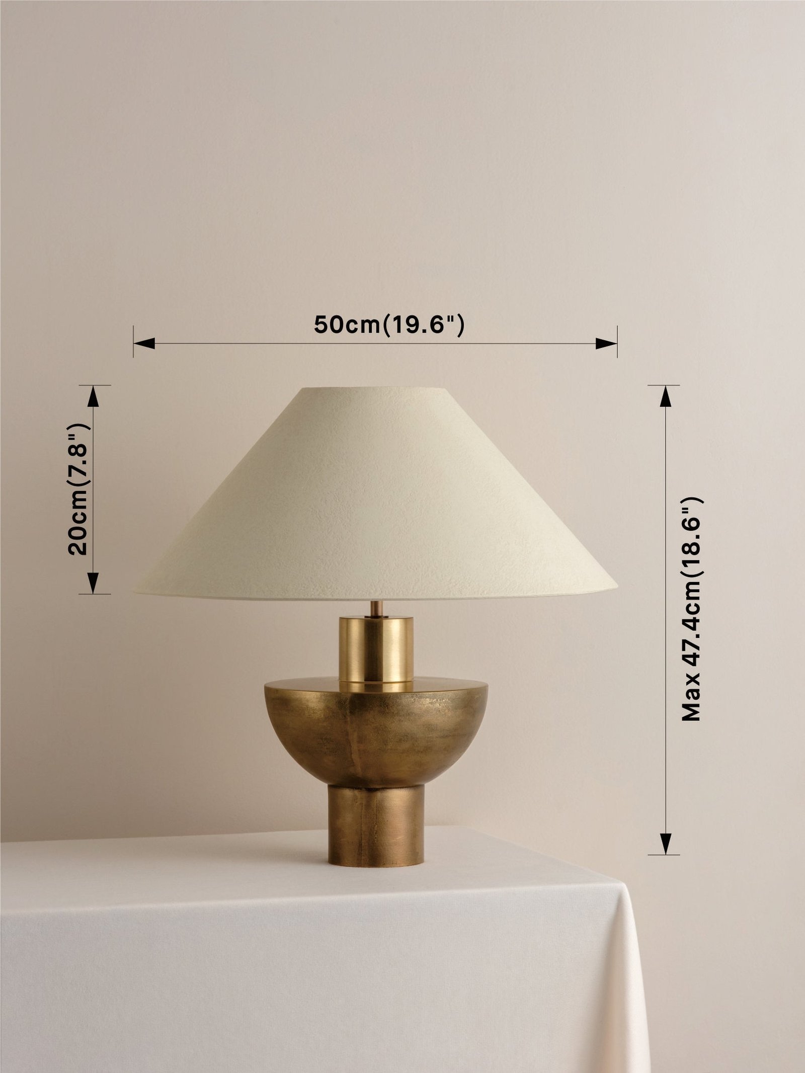 Editions brass lamp with + plaster shade - Image 6