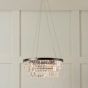 Alila - 5 light graphite silver tiered crystal glass chandelier