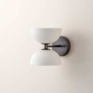 Ruzo - 2 light bronze and porcelain wall light