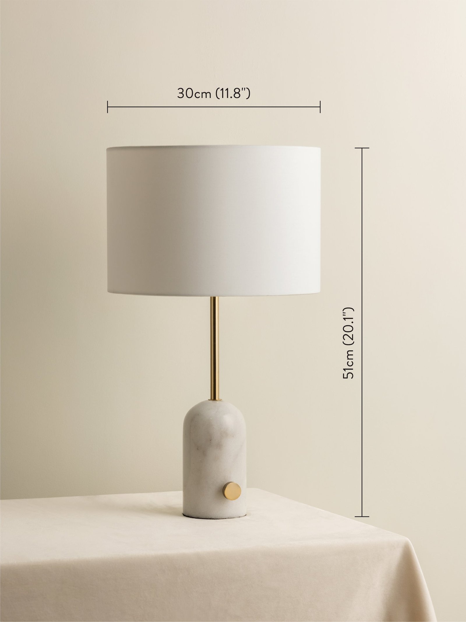 Penn - white marble and brass table lamp - Image 6