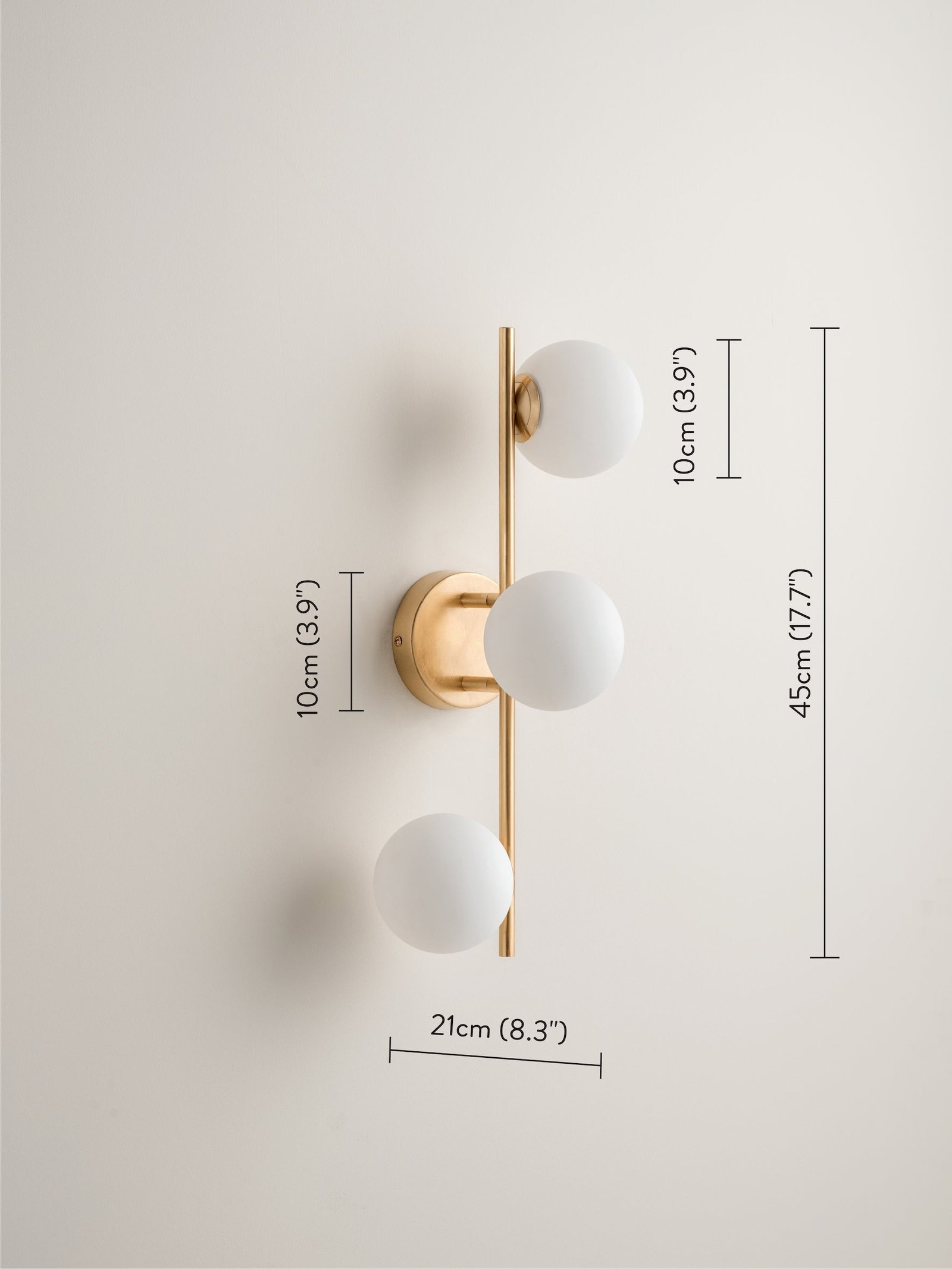 Coro - 3 light aged brass and opal ceiling / wall - Image 7