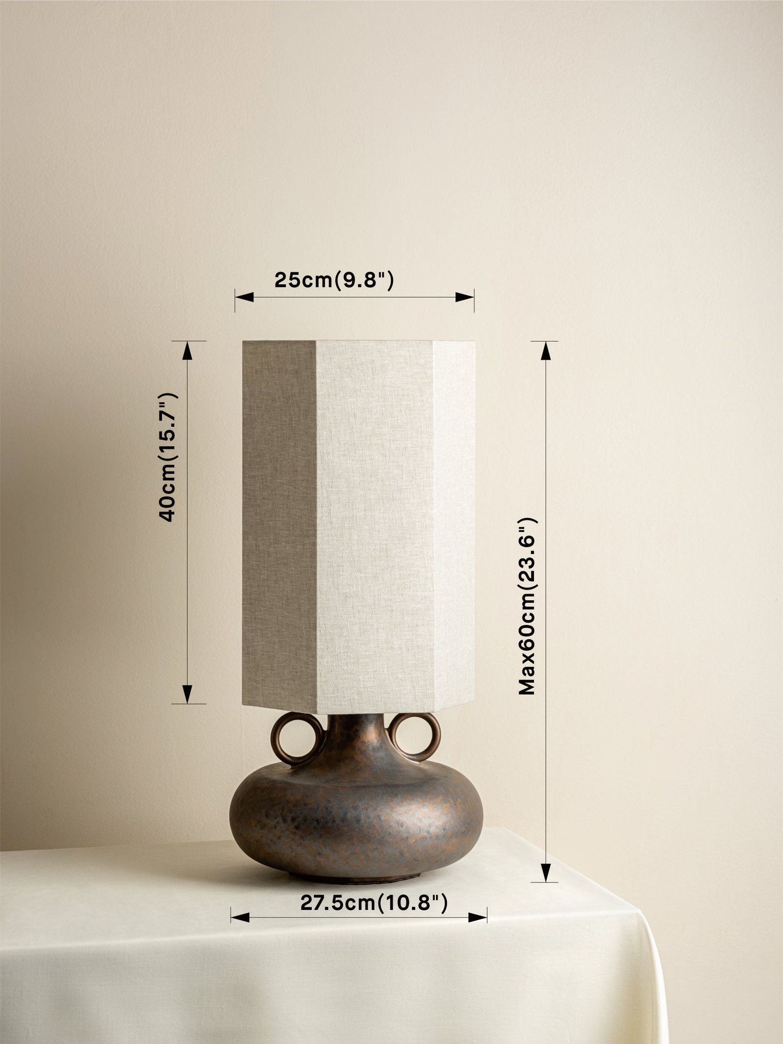 Grove - bronze ceramic and linen table lamp - Image 7