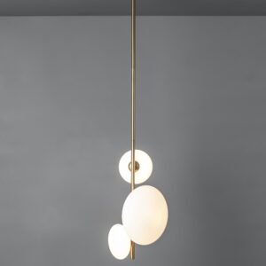 Imperial - 3 light brass and opal pendant