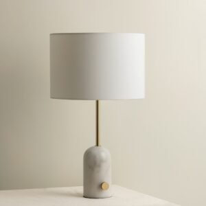 Penn - white marble and brass table lamp
