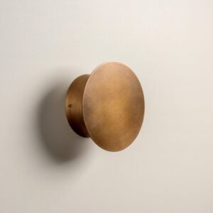 Santi - LED adjustable aged brass disc wall light