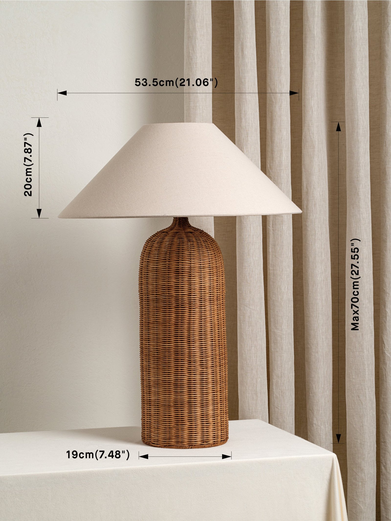 Ensia - extra large rattan table lamp - Image 7