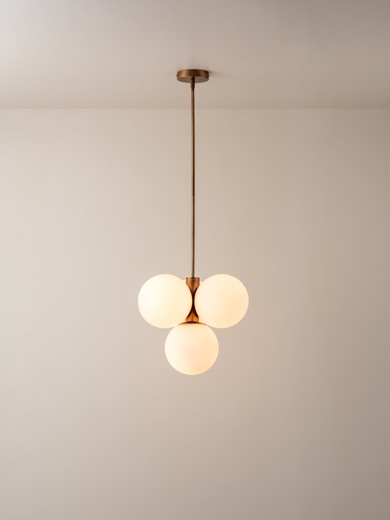 Boule - 4 light brass and opal pendant light - Image 2