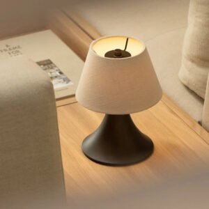 Cenare - bronze and linen rechargeable table lamp