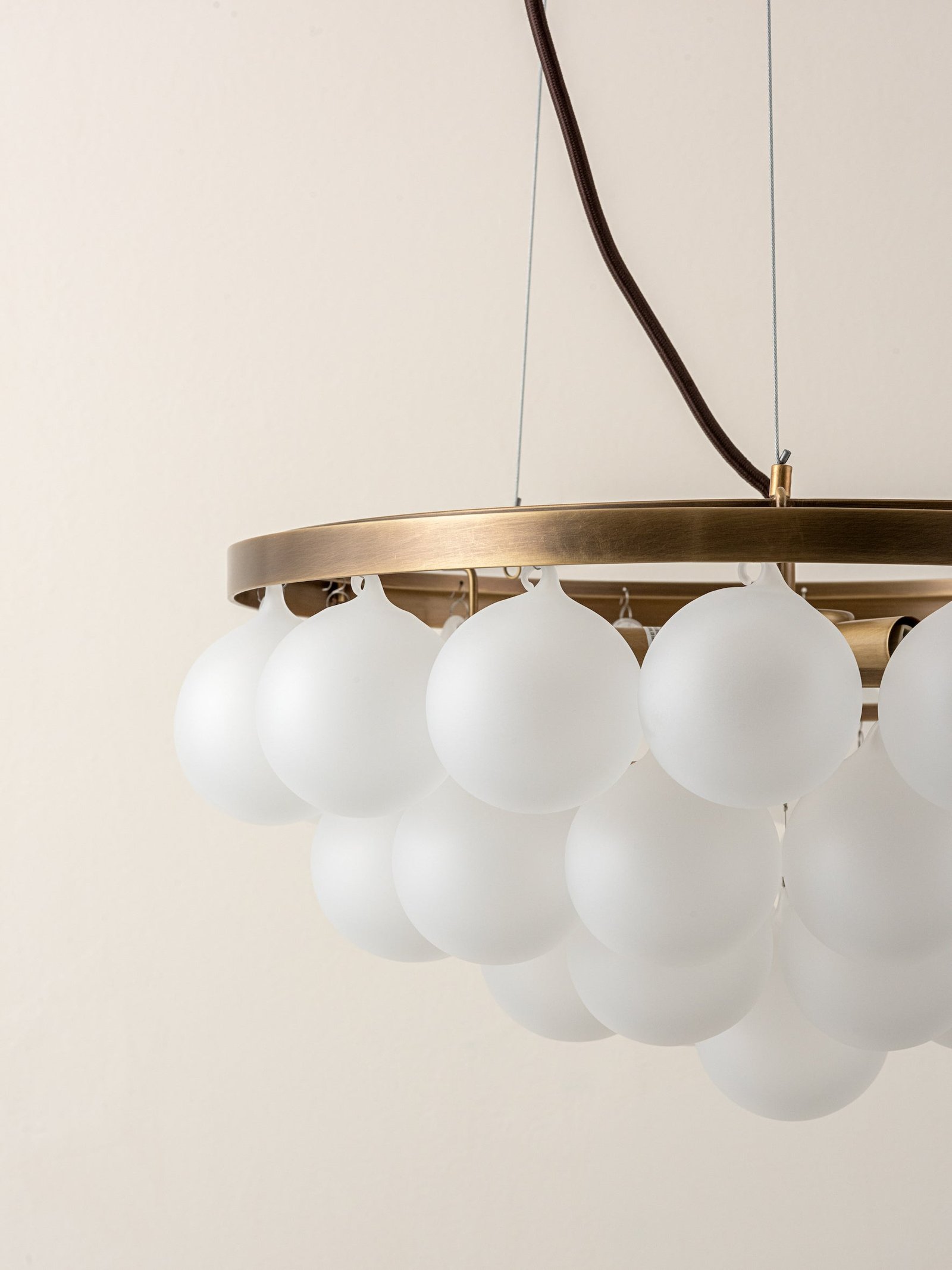 Cloudia - 3 Light small white frosted brass chandelier - Image 4