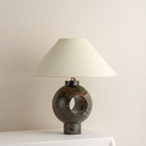 Editions marble lamp with + plaster shade