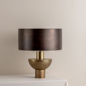 Editions brass lamp with + bronze shade