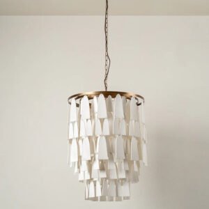 Kaolin - 4 light tiered bronze and porcelain chandelier