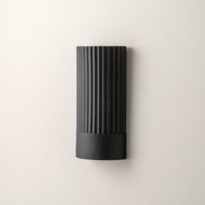 Nitara - chocolate ribbed concrete wall light