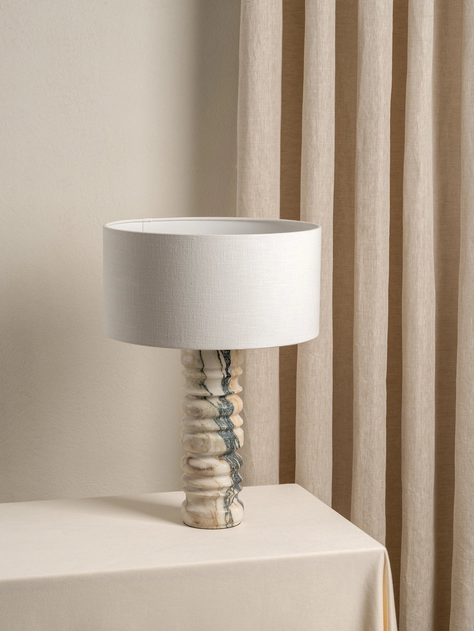 Renee - large Viola Calacatta marble table lamp