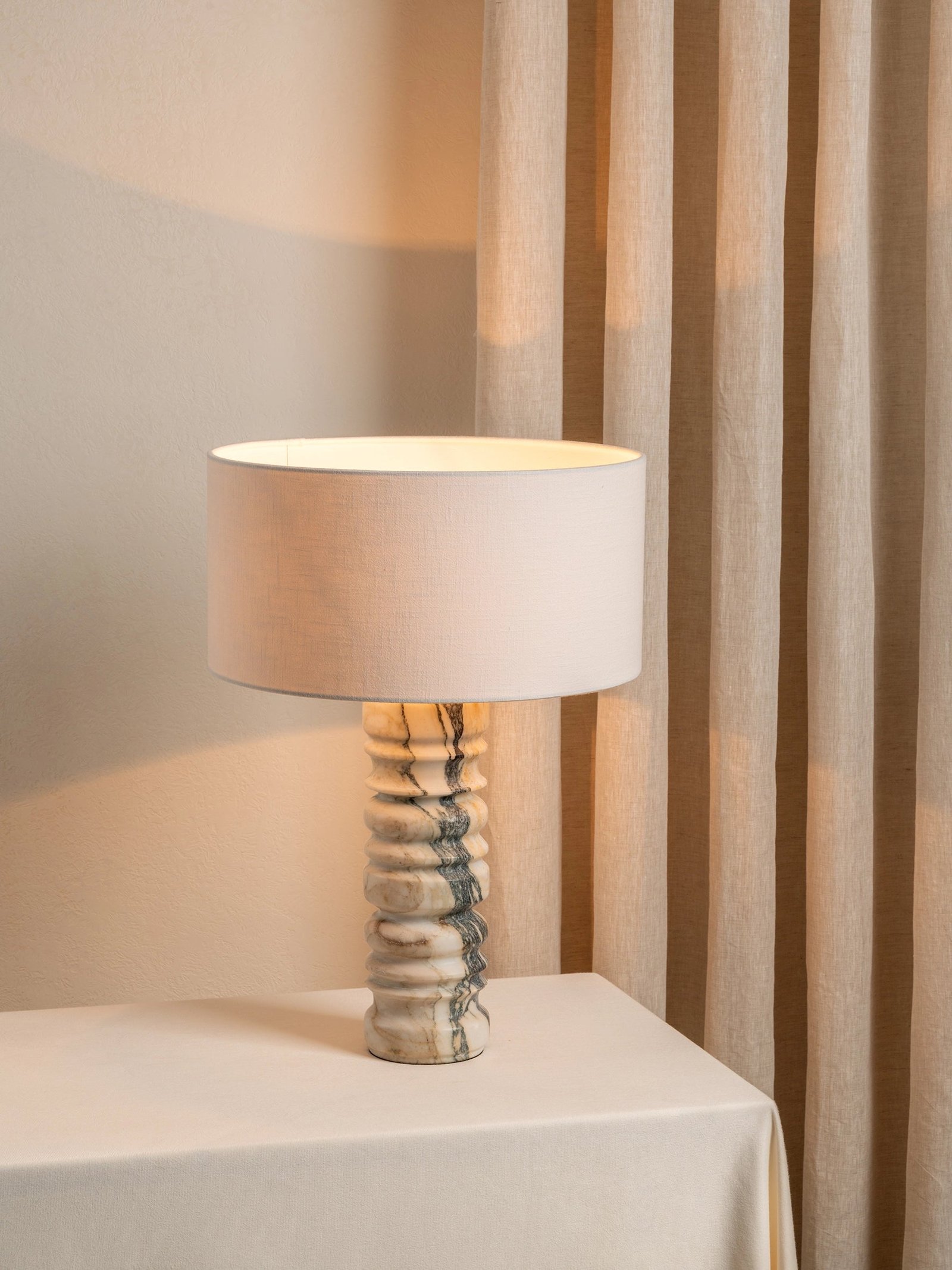 Renee - large Viola Calacatta marble table lamp - Image 2