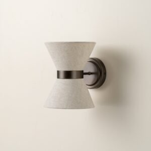 Renwick - linen and bronze wall light