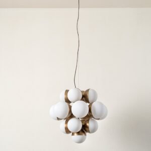 Rocio - 16 light aged brass and opal chandelier