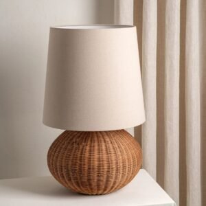 Sanvi - extra large rattan globe table lamp