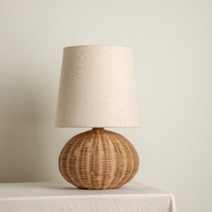 Sanvi - rattan globe table lamp